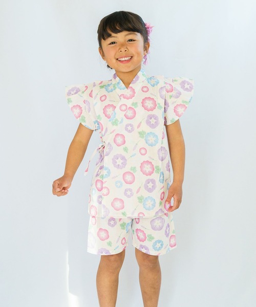 SKAPE（エスケープ）の「ﾌﾘﾙｿﾃﾞｼﾞﾝﾍﾞｲｽｰﾂ（浴衣・キッズ・ホワイト/ピンク/グリーン/パープル/イエロー/ブルー・90cm/100cm/110cm/120cm/130cm）」の5枚目の写真