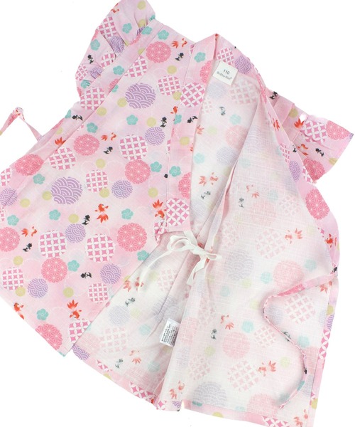 SKAPE（エスケープ）の「ﾌﾘﾙｿﾃﾞｼﾞﾝﾍﾞｲｽｰﾂ（浴衣・キッズ・ホワイト/ピンク/グリーン/パープル/イエロー/ブルー・90cm/100cm/110cm/120cm/130cm）」の16枚目の写真