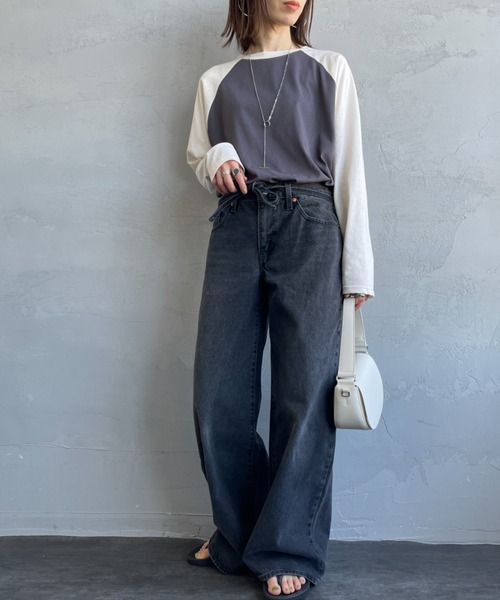 SCREEN STARS（スクリーンスターズ）の「[SCREEN STARS/スクリーンスターズ] 別注 配色ラグラン シアーロングスリーブTシャツ（Tシャツ/カットソー・レディース・チャコールグレー/ダークグリーン/ライトグレー/ボルドー・F）」の7枚目の写真