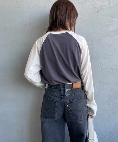 SCREEN STARS（スクリーンスターズ）の「[SCREEN STARS/スクリーンスターズ] 別注 配色ラグラン シアーロングスリーブTシャツ（Tシャツ/カットソー・レディース・チャコールグレー/ダークグリーン/ライトグレー/ボルドー・F）」の11枚目の写真