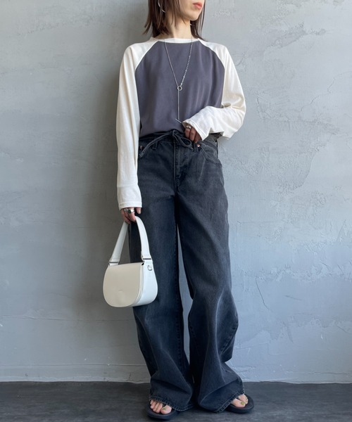 SCREEN STARS（スクリーンスターズ）の「[SCREEN STARS/スクリーンスターズ] 別注 配色ラグラン シアーロングスリーブTシャツ（Tシャツ/カットソー・レディース・チャコールグレー/ダークグリーン/ライトグレー/ボルドー・F）」の12枚目の写真