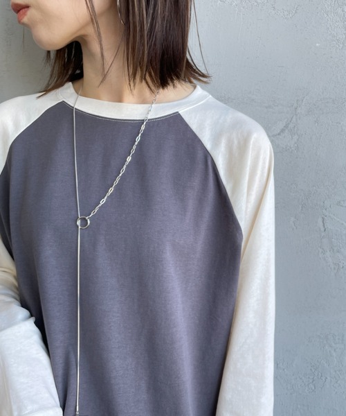 SCREEN STARS（スクリーンスターズ）の「[SCREEN STARS/スクリーンスターズ] 別注 配色ラグラン シアーロングスリーブTシャツ（Tシャツ/カットソー・レディース・チャコールグレー/ダークグリーン/ライトグレー/ボルドー・F）」の17枚目の写真