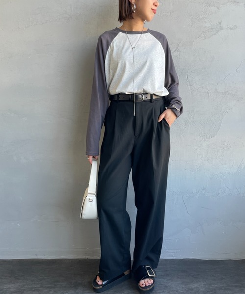 SCREEN STARS（スクリーンスターズ）の「[SCREEN STARS/スクリーンスターズ] 別注 配色ラグラン シアーロングスリーブTシャツ（Tシャツ/カットソー・レディース・チャコールグレー/ダークグリーン/ライトグレー/ボルドー・F）」の8枚目の写真