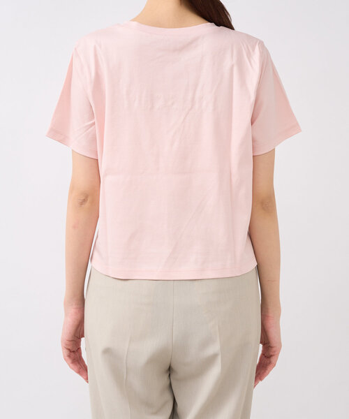 La boutique BonBon（ラブティックボンボン）の「【最強愛されパールロゴ】パールモチーフクロップドTシャツ（Tシャツ/カットソー・レディース・ブラック/オフホワイト/ネイビー/ピンク・FREE）」の22枚目の写真