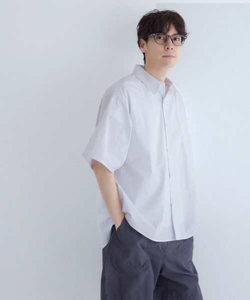 coca（coca）（コカ）の「【WEB限定セール】タイプライターストライプ半袖シャツ（シャツ/ブラウス・メンズ・B/A・M/L/XL）」の7枚目の写真