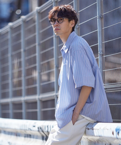 coca（coca）（コカ）の「【WEB限定セール】タイプライターストライプ半袖シャツ（シャツ/ブラウス・メンズ・B/A・M/L/XL）」の9枚目の写真