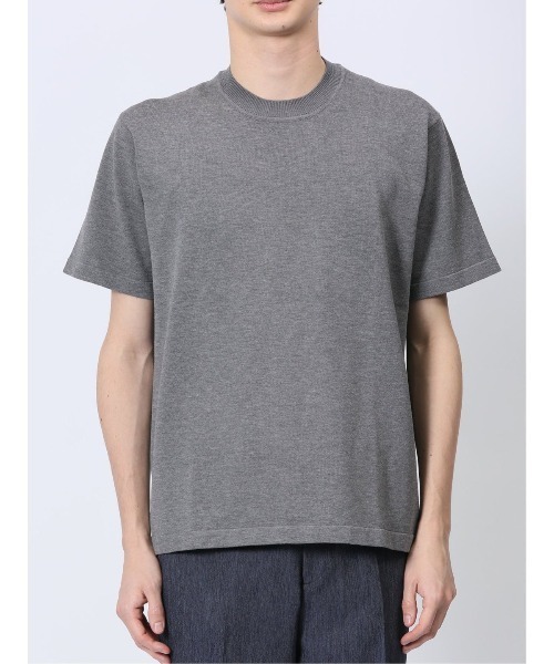 m.f.editorial（エムエフエディトリアル）の「【ウォッシャブル】m.f.エディトリアル メンズ ウォッシャブル 綿混ニット クルーTシャツ（ポロシャツ・メンズ・グレー系その他2/ベージュ/ホワイト/ブラック・MEDIUM/LARGE/X-LARGE）」の16枚目の写真