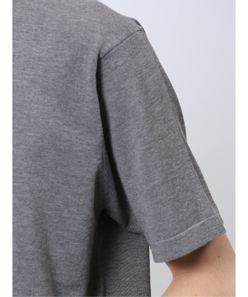 m.f.editorial（エムエフエディトリアル）の「【ウォッシャブル】m.f.エディトリアル メンズ ウォッシャブル 綿混ニット クルーTシャツ（ポロシャツ・メンズ・グレー系その他2/ベージュ/ホワイト/ブラック・MEDIUM/LARGE/X-LARGE）」の7枚目の写真