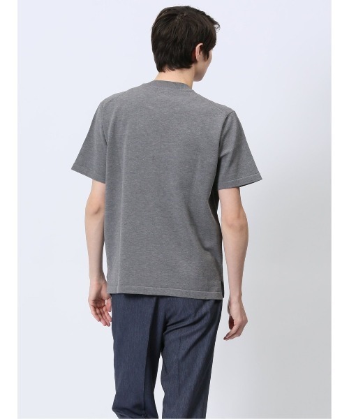 m.f.editorial（エムエフエディトリアル）の「【ウォッシャブル】m.f.エディトリアル メンズ ウォッシャブル 綿混ニット クルーTシャツ（ポロシャツ・メンズ・グレー系その他2/ベージュ/ホワイト/ブラック・MEDIUM/LARGE/X-LARGE）」の11枚目の写真