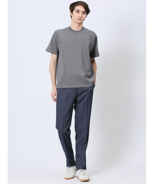 m.f.editorial（エムエフエディトリアル）の「【ウォッシャブル】m.f.エディトリアル メンズ ウォッシャブル 綿混ニット クルーTシャツ（ポロシャツ・メンズ・グレー系その他2/ベージュ/ホワイト/ブラック・MEDIUM/LARGE/X-LARGE）」の13枚目の写真