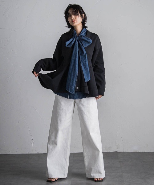 MAYSON GREY(メイソングレイ)の「デニムワイドパンツ≪洗濯機で洗える≫(デニムパンツ・レディース・ネイビー/ブルー・M)」の10枚目の写真