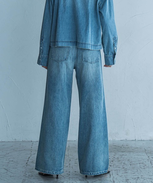MAYSON GREY(メイソングレイ)の「デニムワイドパンツ≪洗濯機で洗える≫(デニムパンツ・レディース・ネイビー/ブルー・M)」の16枚目の写真