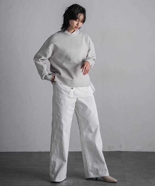 MAYSON GREY(メイソングレイ)の「デニムワイドパンツ≪洗濯機で洗える≫(デニムパンツ・レディース・ネイビー/ブルー・M)」の7枚目の写真