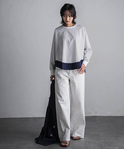 MAYSON GREY(メイソングレイ)の「デニムワイドパンツ≪洗濯機で洗える≫(デニムパンツ・レディース・ネイビー/ブルー・M)」の6枚目の写真