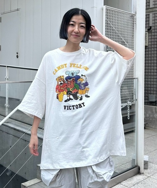 tシャツ CANDY FELLOW BIG BIG Tシャツ レディース メンズ セール】CANDY FELLOW BIG BIG Tシャツ（Tシャツ/カットソー