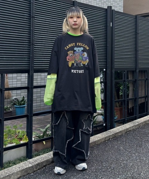 Candy Stripper(キャンディストリッパー)の「CANDY FELLOW BIG BIG Tシャツ(Tシャツ/カットソー・レディース・ブラック/オフホワイト/ブルー/レッド・FREE)」の18枚目の写真