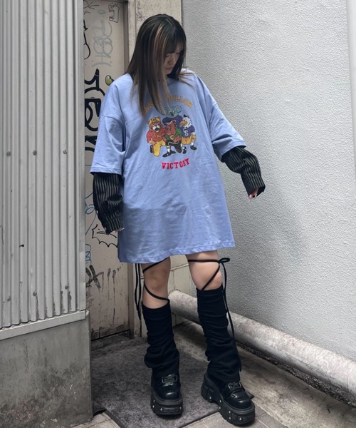 Candy Stripper(キャンディストリッパー)の「CANDY FELLOW BIG BIG Tシャツ(Tシャツ/カットソー・レディース・ブラック/オフホワイト/ブルー/レッド・FREE)」の14枚目の写真