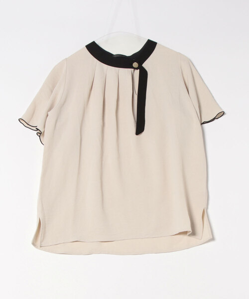 INTERPLANET（インタープラネット）の「【接触冷感・UV】ポーラ衿元配色ゴールド釦ブラウス（シャツ/ブラウス・レディース・ブラック/オフホワイト/ベージュ/サックスブルー・FREE）」の18枚目の写真