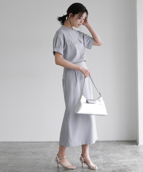 Pierrot（ピエロ）の「接触冷感リネンライクスカート（スカート・レディース・ベージュ系その他/杢グレー/ネイビー/ブラック・PM/L/M）」の8枚目の写真