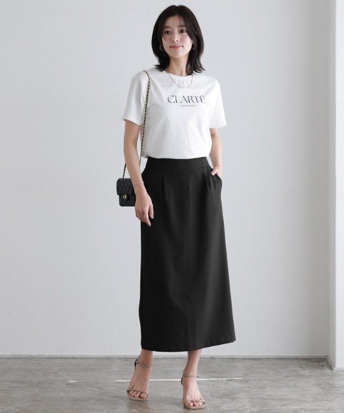 Pierrot（ピエロ）の「接触冷感リネンライクスカート（スカート・レディース・ベージュ系その他/杢グレー/ネイビー/ブラック・PM/L/M）」の12枚目の写真