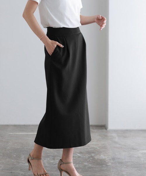 Pierrot（ピエロ）の「接触冷感リネンライクスカート（スカート・レディース・ベージュ系その他/杢グレー/ネイビー/ブラック・PM/L/M）」の14枚目の写真