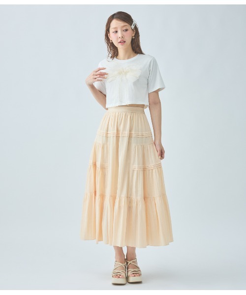 PEACH JOHN（ピーチジョン）の「リアルリボンＴ（Tシャツ/カットソー・レディース・チャコール/アイボリー・ONE SIZE）」の13枚目の写真