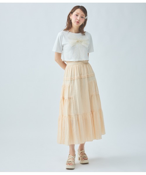 PEACH JOHN（ピーチジョン）の「リアルリボンＴ（Tシャツ/カットソー・レディース・チャコール/アイボリー・ONE SIZE）」の16枚目の写真