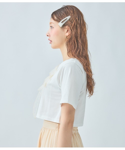 PEACH JOHN（ピーチジョン）の「リアルリボンＴ（Tシャツ/カットソー・レディース・チャコール/アイボリー・ONE SIZE）」の15枚目の写真