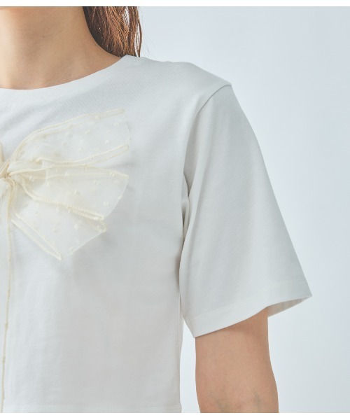 PEACH JOHN（ピーチジョン）の「リアルリボンＴ（Tシャツ/カットソー・レディース・チャコール/アイボリー・ONE SIZE）」の22枚目の写真