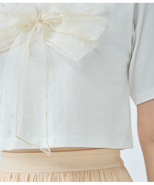 PEACH JOHN（ピーチジョン）の「リアルリボンＴ（Tシャツ/カットソー・レディース・チャコール/アイボリー・ONE SIZE）」の20枚目の写真