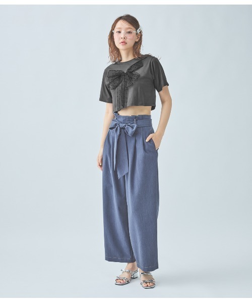 PEACH JOHN（ピーチジョン）の「リアルリボンＴ（Tシャツ/カットソー・レディース・チャコール/アイボリー・ONE SIZE）」の21枚目の写真