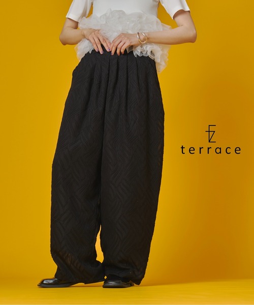 terrace(テラス)の「シアージャカードタックパンツ(その他パンツ・レディース・オフホワイト/グレー/ブラック・MEDIUM)」の1枚目の写真