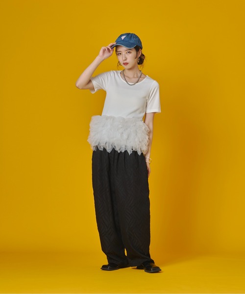 terrace(テラス)の「シアージャカードタックパンツ(その他パンツ・レディース・オフホワイト/グレー/ブラック・MEDIUM)」の20枚目の写真