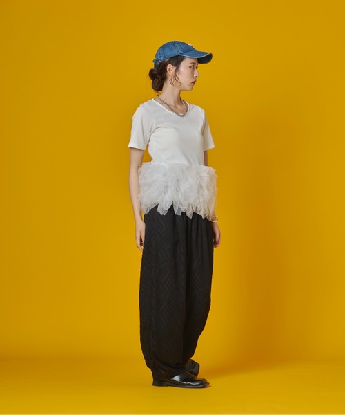 terrace(テラス)の「シアージャカードタックパンツ(その他パンツ・レディース・オフホワイト/グレー/ブラック・MEDIUM)」の22枚目の写真