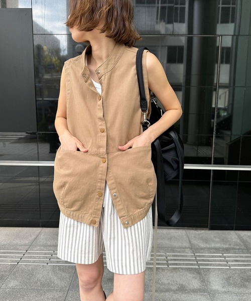 CANAL JEAN(キャナルジーン)の「El mar コットンツイルベスト(ベスト・レディース・ホワイト/ベージュ・ONE SIZE)」の5枚目の写真