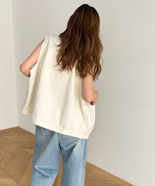 CANAL JEAN(キャナルジーン)の「El mar コットンツイルベスト(ベスト・レディース・ホワイト/ベージュ・ONE SIZE)」の8枚目の写真