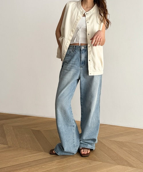 CANAL JEAN(キャナルジーン)の「El mar コットンツイルベスト(ベスト・レディース・ホワイト/ベージュ・ONE SIZE)」の9枚目の写真
