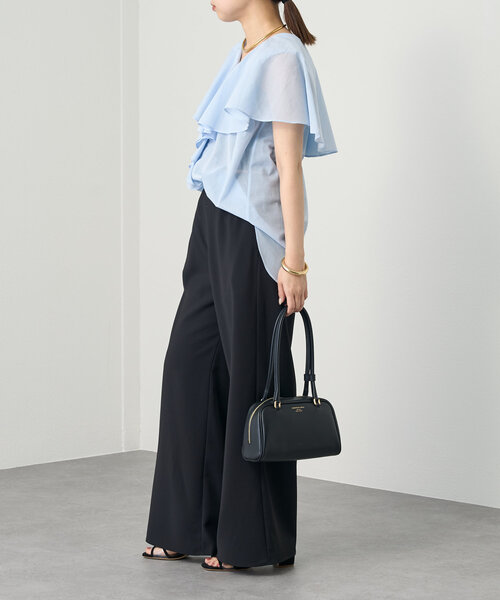 LOUNGEDRESS(ラウンジドレス)の「ワイドイージーパンツ(スラックス・レディース・アイボリー/ブラック/キャメル・SMALL/MEDIUM)」の19枚目の写真