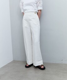 近年モデル EPOCA エポカ ワイドパンツ ホワイト ガウチョ 38 リネン混 2321-M5E0430502.jpg?v=