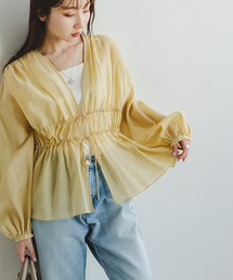 Noble | シアー楊柳ギャザーブラウス(シャツ/ブラウス)