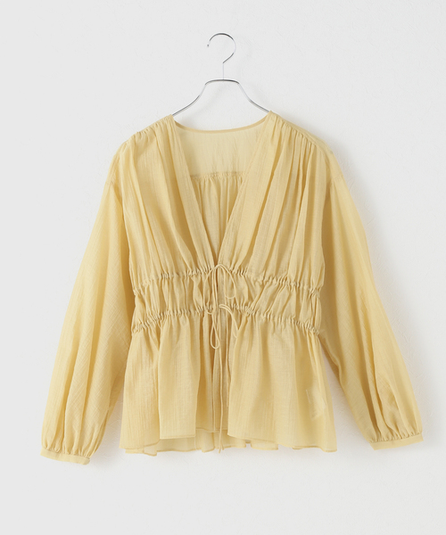 シアー楊柳ギャザーブラウス（シャツ/ブラウス）｜NOBLE（ノーブル）の