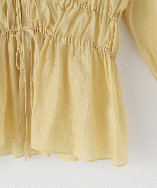 シアー楊柳ギャザーブラウス（シャツ/ブラウス）｜NOBLE（ノーブル）の