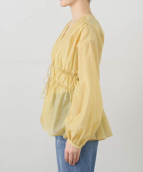 NOBLE♡シアー楊柳ギャザーブラウス 追加》【洗える】シアー楊柳ギャザーブラウス 2（シャツ／ブラウス