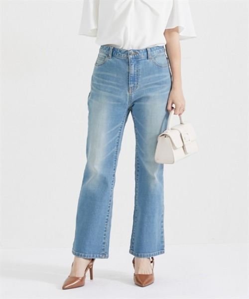 Petitjo（プッチージョ）の「小さいサイズ　すごく伸びるセミブーツカットデニムパンツ　ストレッチジーンズ　低身長さん・小柄女性（デニムパンツ・レディース・ネイビー/ブルー系・58/61/64/67）」の11枚目の写真