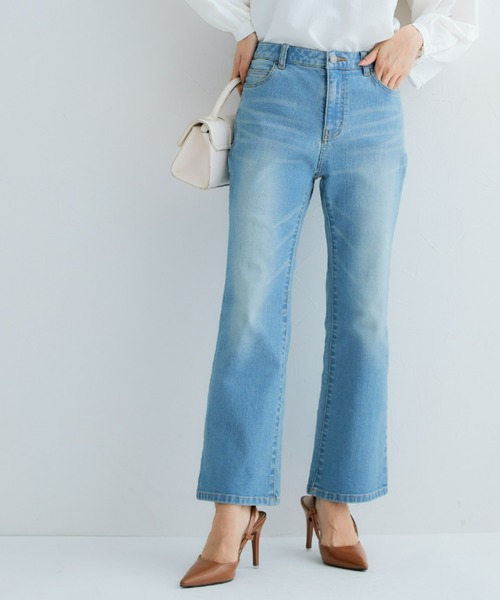 Petitjo（プッチージョ）の「小さいサイズ　すごく伸びるセミブーツカットデニムパンツ　ストレッチジーンズ　低身長さん・小柄女性（デニムパンツ・レディース・ネイビー/ブルー系・58/61/64/67）」の19枚目の写真