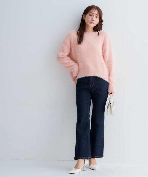 Petitjo（プッチージョ）の「小さいサイズ　すごく伸びるセミブーツカットデニムパンツ　ストレッチジーンズ　低身長さん・小柄女性（デニムパンツ・レディース・ネイビー/ブルー系・58/61/64/67）」の17枚目の写真