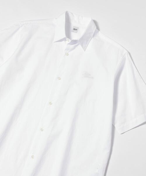 TAKEO KIKUCHI(タケオキクチ)の「【LIMITED】ワンポイントロゴ刺繍 綿麻半袖シャツ(シャツ/ブラウス・メンズ・ホワイト/ブラック/ネイビー/グレー/ブルー・01/02/03/04/05)」の2枚目の写真