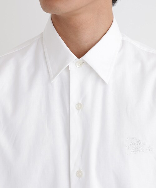 TAKEO KIKUCHI(タケオキクチ)の「【LIMITED】ワンポイントロゴ刺繍 綿麻半袖シャツ(シャツ/ブラウス・メンズ・ホワイト/ブラック/ネイビー/グレー/ブルー・01/02/03/04/05)」の10枚目の写真