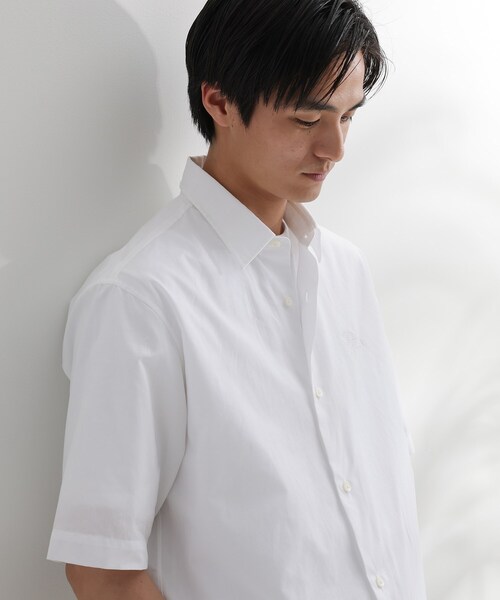 TAKEO KIKUCHI(タケオキクチ)の「【LIMITED】ワンポイントロゴ刺繍 綿麻半袖シャツ(シャツ/ブラウス・メンズ・ホワイト/ブラック/ネイビー/グレー/ブルー・01/02/03/04/05)」の14枚目の写真