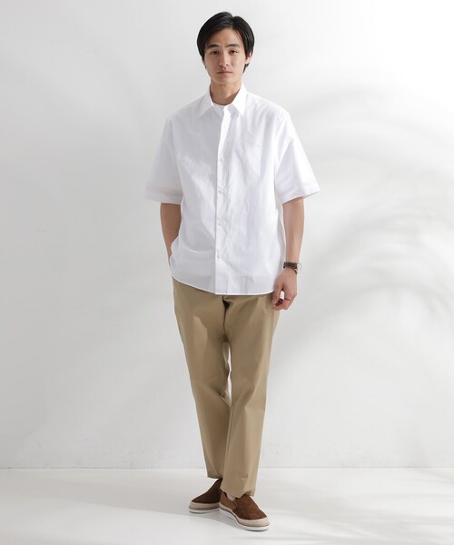 TAKEO KIKUCHI(タケオキクチ)の「【LIMITED】ワンポイントロゴ刺繍 綿麻半袖シャツ(シャツ/ブラウス・メンズ・ホワイト/ブラック/ネイビー/グレー/ブルー・01/02/03/04/05)」の16枚目の写真